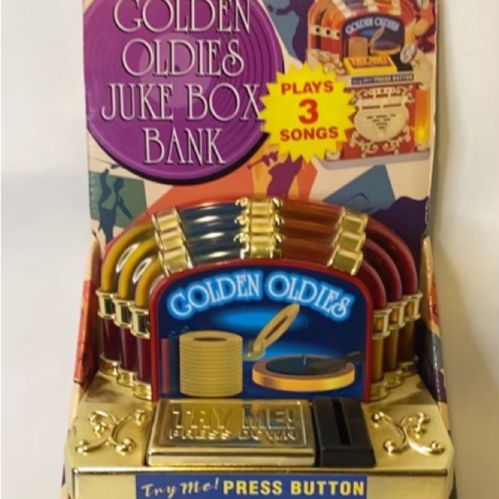 Vintage Funrise Golden Oldies Musical Jukebox Coin Bank Play 3 Songs